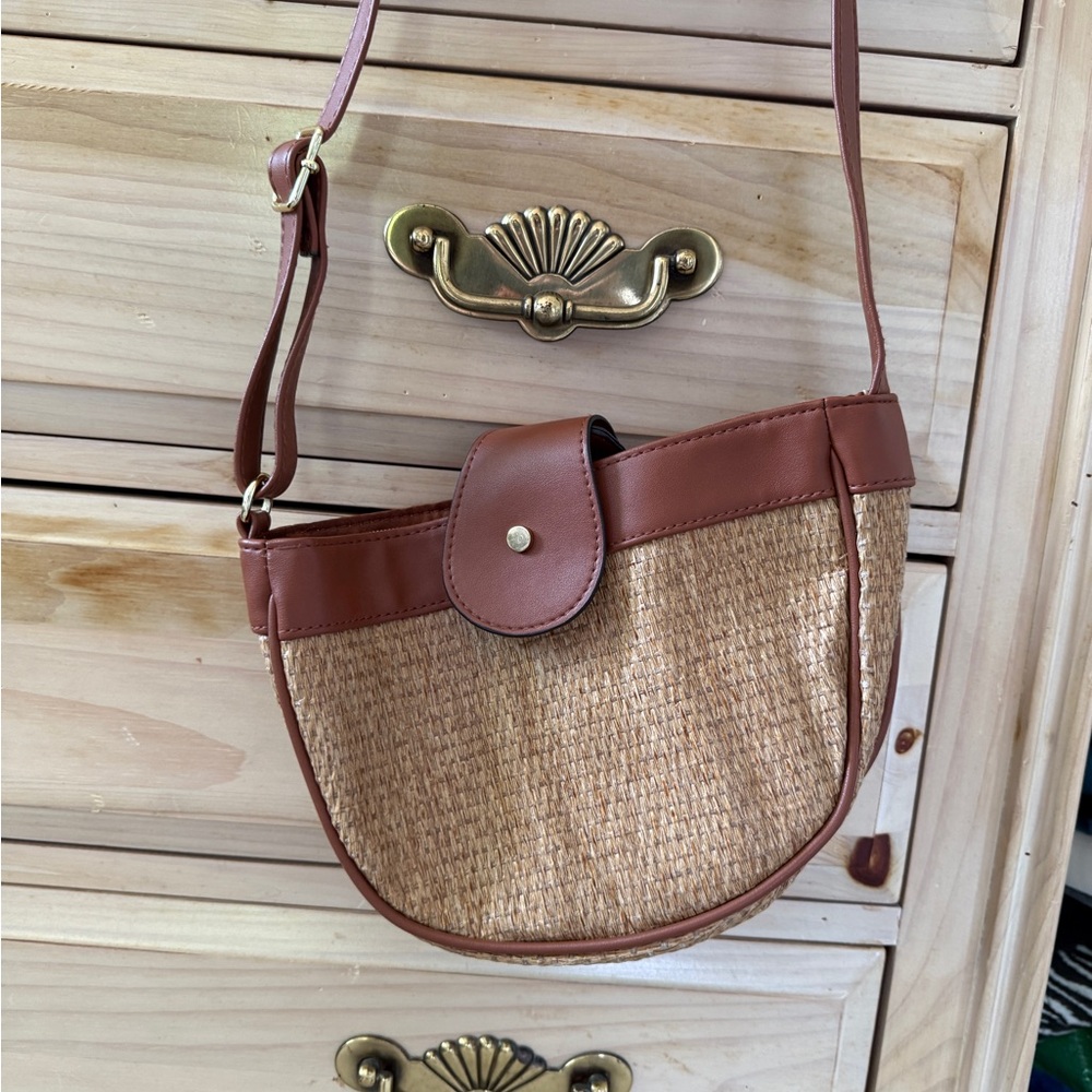 Brown and Tan Crossbody Bag